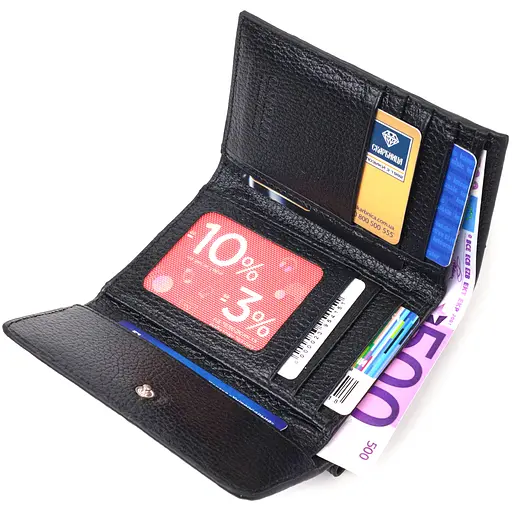 Женский кожаный кошелек Canpellini 12х8.7х1.5 см acs0025100 - фото 4