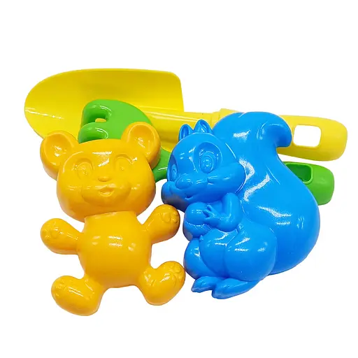 Набор для песочницы "Ромашка №4" Colorplast 1128 лопатка, грабли, пасочки - фото 1