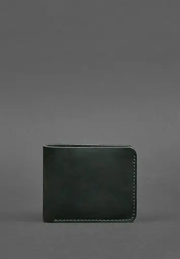 Мужской кожаный портмоне 4.1 (4 кармана) зеленый - фото 2
