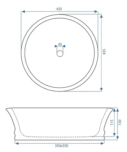 Умивальник Rea Betty накладний REA-U1057, коричневий - фото 2