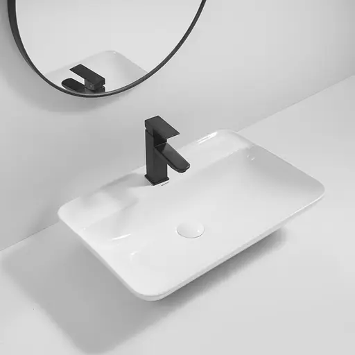 Умивальник накладний Mixxus Premium Bevel-0203 600x405x120 мм з отвором під змішувач MP6513, Білий - фото 2