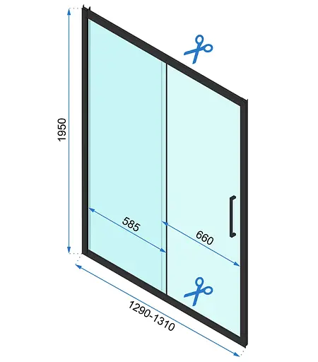 Душова кабіна Rea Rapid Slide 90x130 black REA-K6422 + REA-K6403, Чорний матовий, Універсальна, прозорий - фото 6