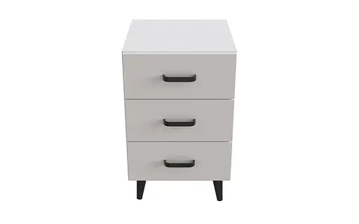 Тумба Вива 3 на конусных ножках Ferrum-decor 56,5x35x40 Черный металл ДСП Белый 16 мм (FRD-106823) - фото 3