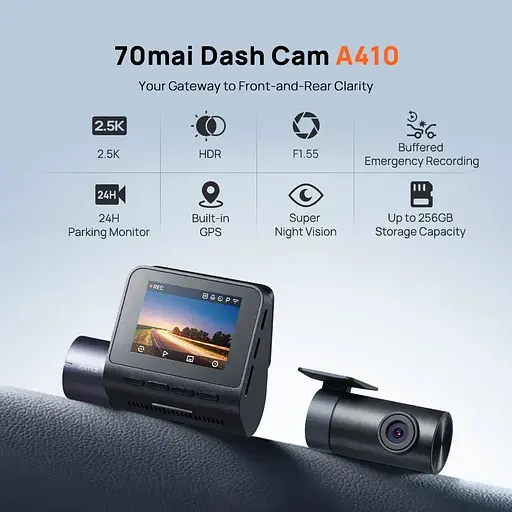 Видеорегистратор Xiaomi 70mai Dash Cam A410+RC21 камера - комплект - фото 7