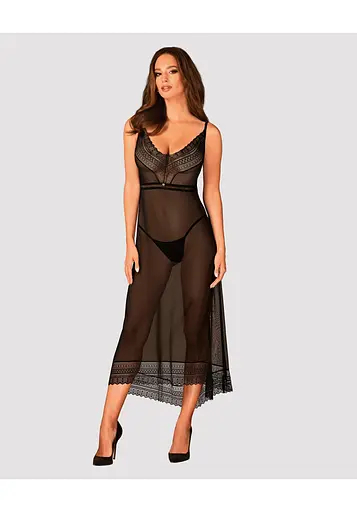 Пеньюар Obsessive Estiqua M/L чорний - фото 3