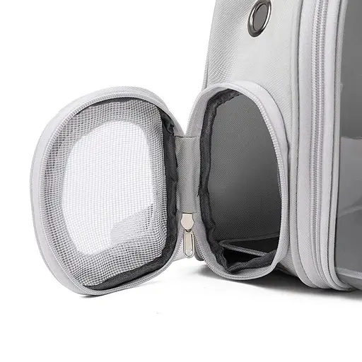 Рюкзак переноска для тварин Розсувний Сумка рюкзак для собак та котів Сірий колір - фото 4