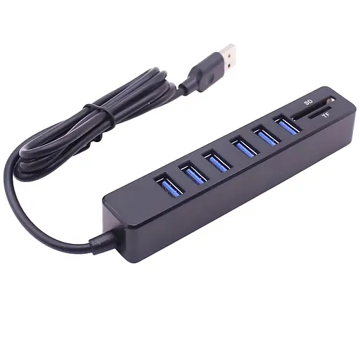 USB хаб (6 x USB, 1 x microSD/TF, 1 x SD/SDHC/SDXC). Длина шнура 90 см.