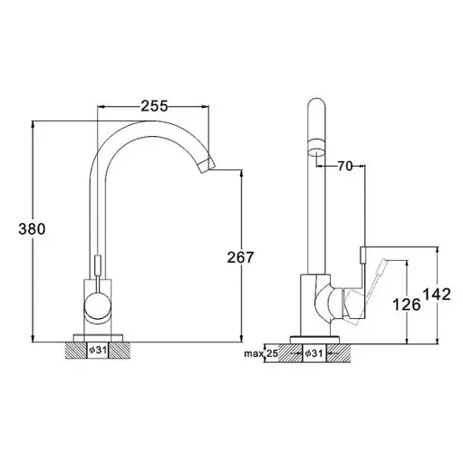 Смеситель для мойки Zegor SAP4-A090MG из нержавеющей стали Графит 30412 - фото 2