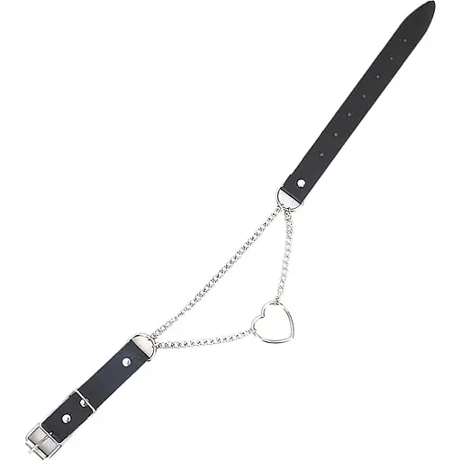 Чокер на шию Art of Sex - Paris Серце, з натуральної шкіри, колір Чорний - фото 4