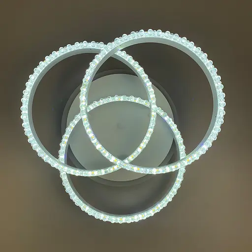 LED світильник білий на 3 кільця з хромованою смужкою d30 см Line.F A 55063/3С RGB WH+CR - фото 8