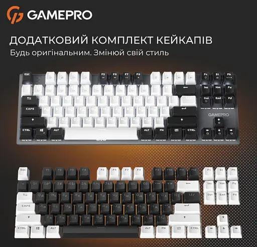 Клавіатура ігрова механічна GamePro MK-124-G USB Hot-Swap Outemu Red Switch Black-White - фото 7