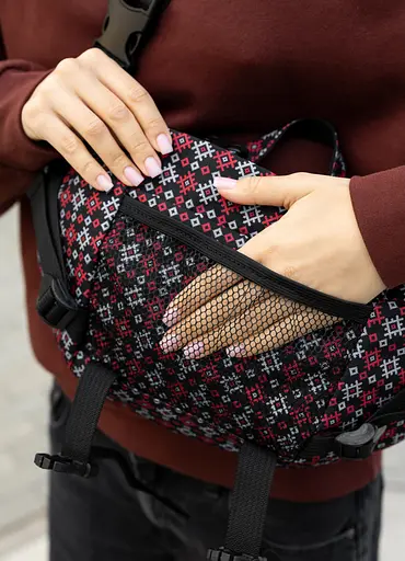 Большая женская поясная сумка бананка Sambag DynamicDart черная 38×21×7 см (80411148) - фото 9