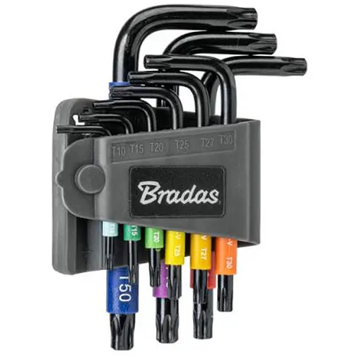 Набір ключів Bradas TORX TX 10-50 9 шт короткі (DIY-HKT71-SH/B) - фото 1