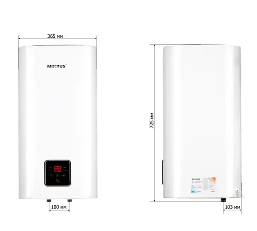 Водонагреватель Mixxus EWH-13050 CUBE WET(V) 50 л, 2 кВт, мокрый ТЭН, вертикальный, квадратный, белый (WH0611) - фото 2