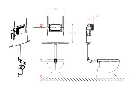 Бачок скрытого монтажа Koer KT-0405 420x120x750mm без панели смыва KR5314 - фото 5