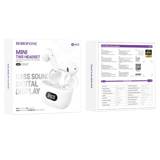 Навушники Borofone BW53 Elegant true wireless BT headset White - фото 4