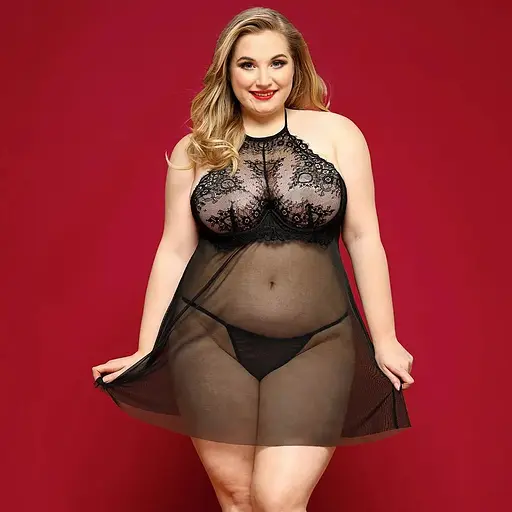 Рубашка бэби-долл JSY Страстная Лилит Plus Size (Black)