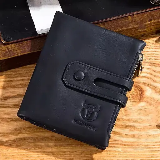 Мужской кожаный кошелек BULL 12х10х3 см acs0029241 - фото 3