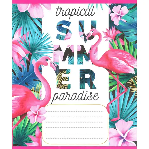 Зошит учнівський "Рожевий фламінго" Leader 012-500059K-3 в клітинку, 12 аркушів (959050) - фото 1