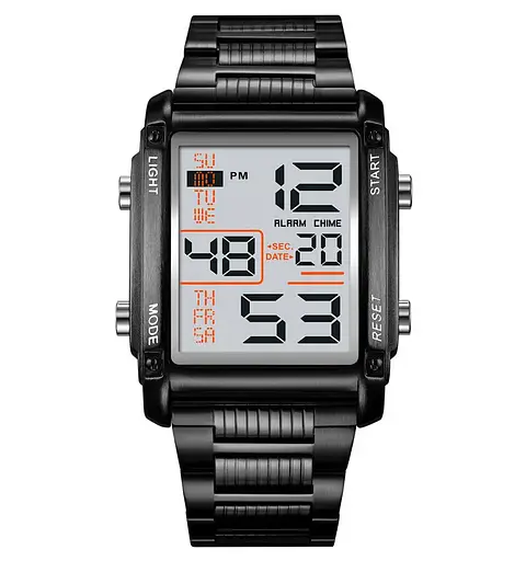 Мужские наручные часы Skmei 2206 (Черный с белым циферблатом)