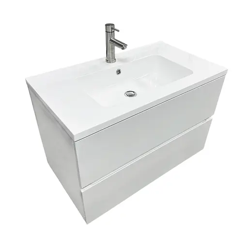 Раковина накладная Adamant FLATE 80, прямоугольная, с сифоном Click-Clack + смеситель (4824296207801) - фото 3