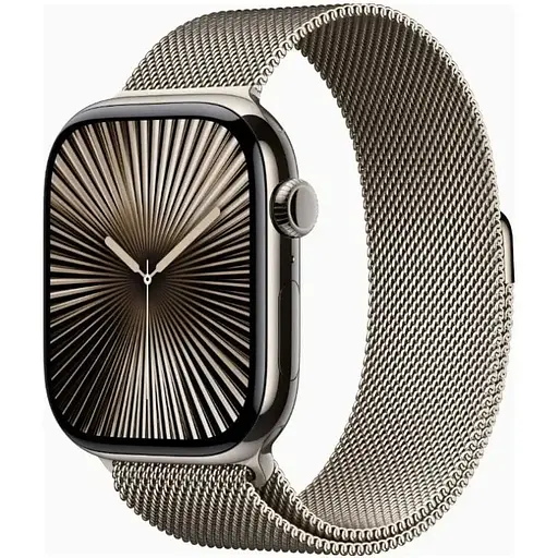 Смарт-годинник Apple Watch Series 10 GPS + Cellular 46mm Natural Titanium Case w. Natural Milanese Loop - M/L (MWYC3) - фото 1