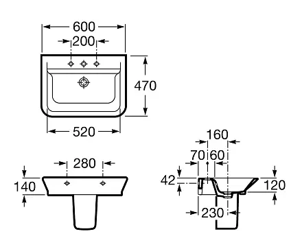 Умивальник Roca Gap A327474000, Білий - фото 3