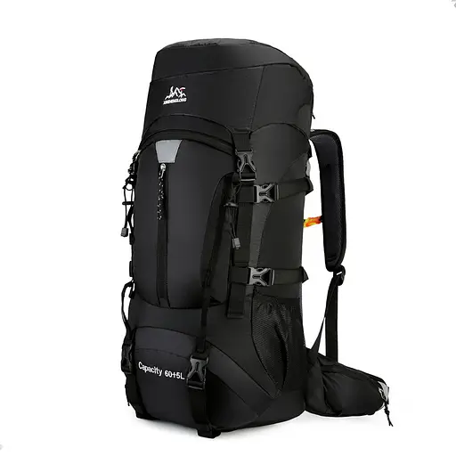 Туристический рюкзак Hinshenglong Slow Journey 70л черный с креплением MOLLE спортивная сумка для путешествий вместительный Yiwu SJ-0036-2B - фото 1