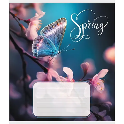 Зошит учнівський "Метелик весною" Leader 018-530216K-2 в клітинку, 18 аркушів - фото 1