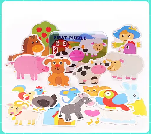 Пазли дитячі в металевому пеналі, MD1885 (В асортименті)