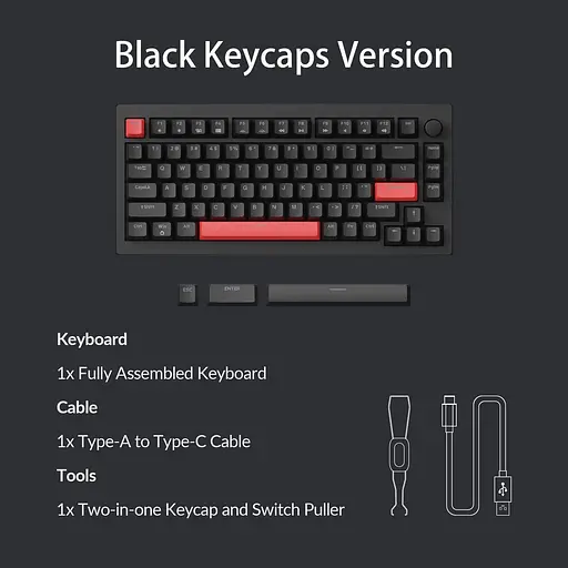 Клавіатура Lemokey X4 Keychron Brown EN/UKR Red LED Black (X4-A3-UA) - фото 2