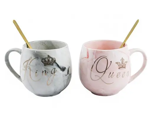 Набір чашок з ложками порцелянових у подарунковій упаковці 350 мл 2 шт (206) - фото 3