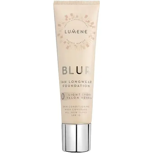 Тональная основа Lumene Blur 16H Longwear Foundation SPF15 тон 0 (Light Ivory) 30 мл - фото 1