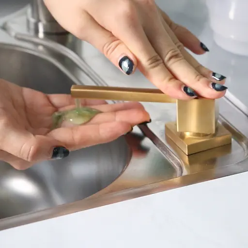 Дозатор для кухонної мийки золотий врізний Nett DTG-300 - фото 3