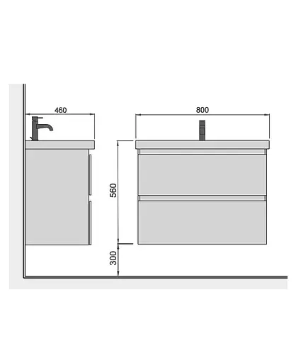 Тумба Мойдодир Unik 80-A Білий з умивальником Vivace 80 Білий - фото 7