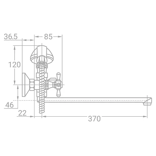 Смеситель для ванны TAU VD-2C261C (9870220) - фото 3