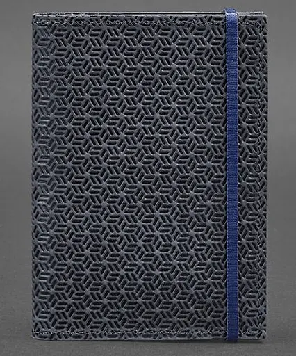 Кожаная обложка для паспорта 2.0 Карбон синий - фото 1