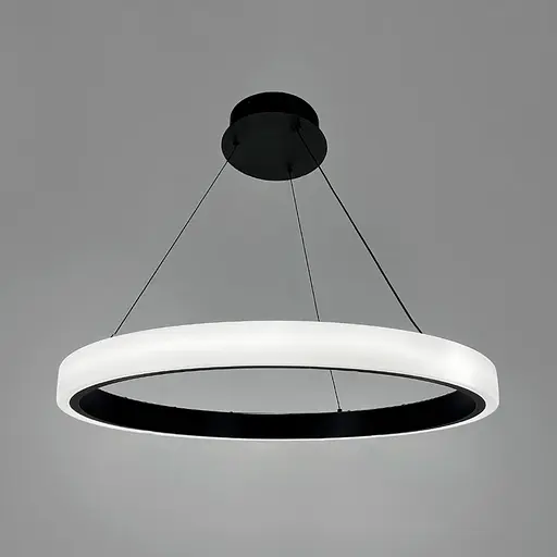 LED люстра підвісна в кільцевому чорному корпусі Ø 70 см | Line F | Арт. MJ313-700 BK - фото 1