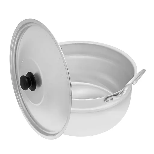 Кастрюля сферическая матовая алюминиевая с крышкой 8 л, Interos Серый 86996 - фото 4