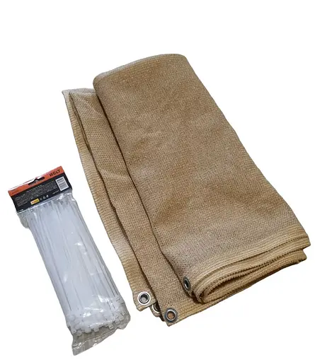 Сетка ширма для балкона 110 г/м² (1 х 3 м) Бежевый - фото 6