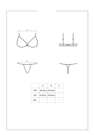 Мереживний комплект білизни Obsessive Luvae L/XL чорний - фото 8