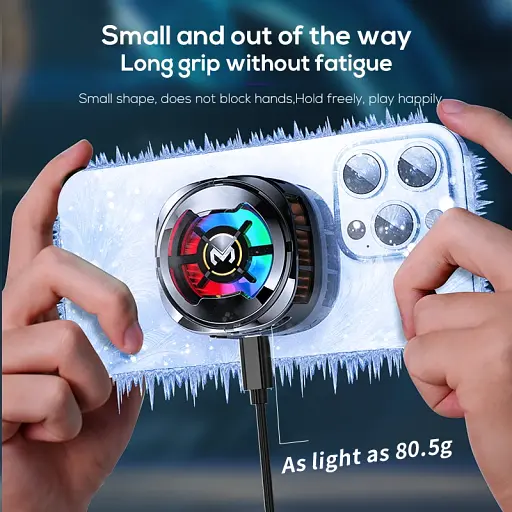 Кулер з екраном активне охолодження для телефону / планшета Memo CX06 з магнітним і механічним кріпленням Black (18512) - фото 8