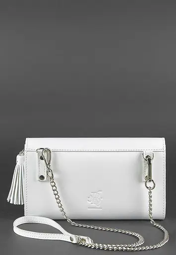 Біла шкіряна жіноча сумка Еліс - фото 5