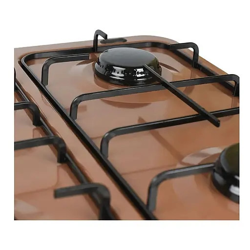 Настільна газова плита ViLgrand VGP-4042 Brown з кришкою на 4 конфорки 88099 - фото 4