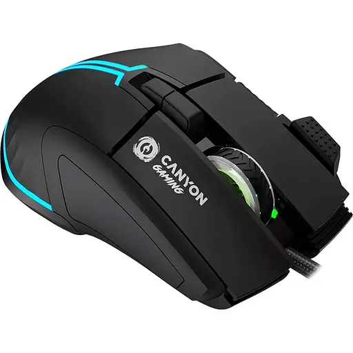 Миша Canyon mouse Fortnax GM-636 RGB 9buttons Wired Black (CND-SGM636B) - фото 5