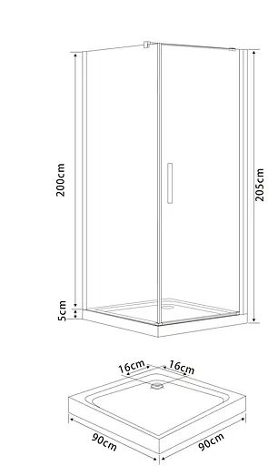 Душевая кабина Eger Rudas 90x90 на низком поддоне 599-001/R - фото 5