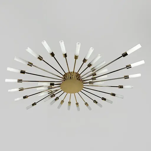 Потолочная золотая люстра в форме солнечной вспышки на 32 плафона G4 Ø 110х90 см | Line F | Ст. 1279/32 GD - фото 6
