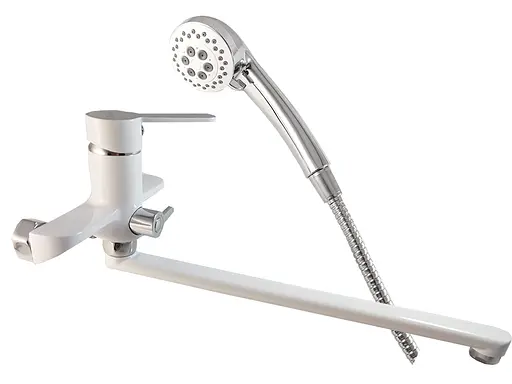 F2241 Змішувач для ванни довгий гусак білий/хром Ø35 Frap 1/10 Білий - фото 1