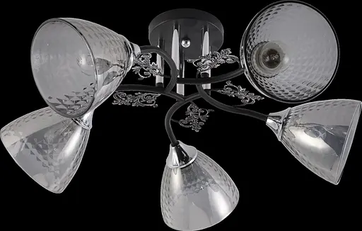 Люстра декоративна V XA1525B/5 BK+CR на 5 плафонів - фото 2