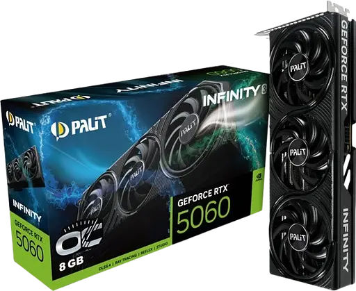 Відеокарта GeForce RTX 5060 8GB Palit Infinity 3 OC (NE75060T19P1-GB2063S)